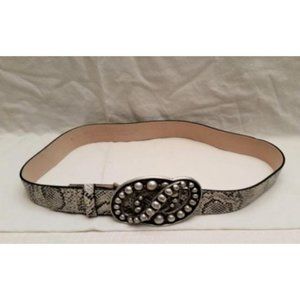 NEW! Leatherock Black/Grey Small Leather Belt- 349WC